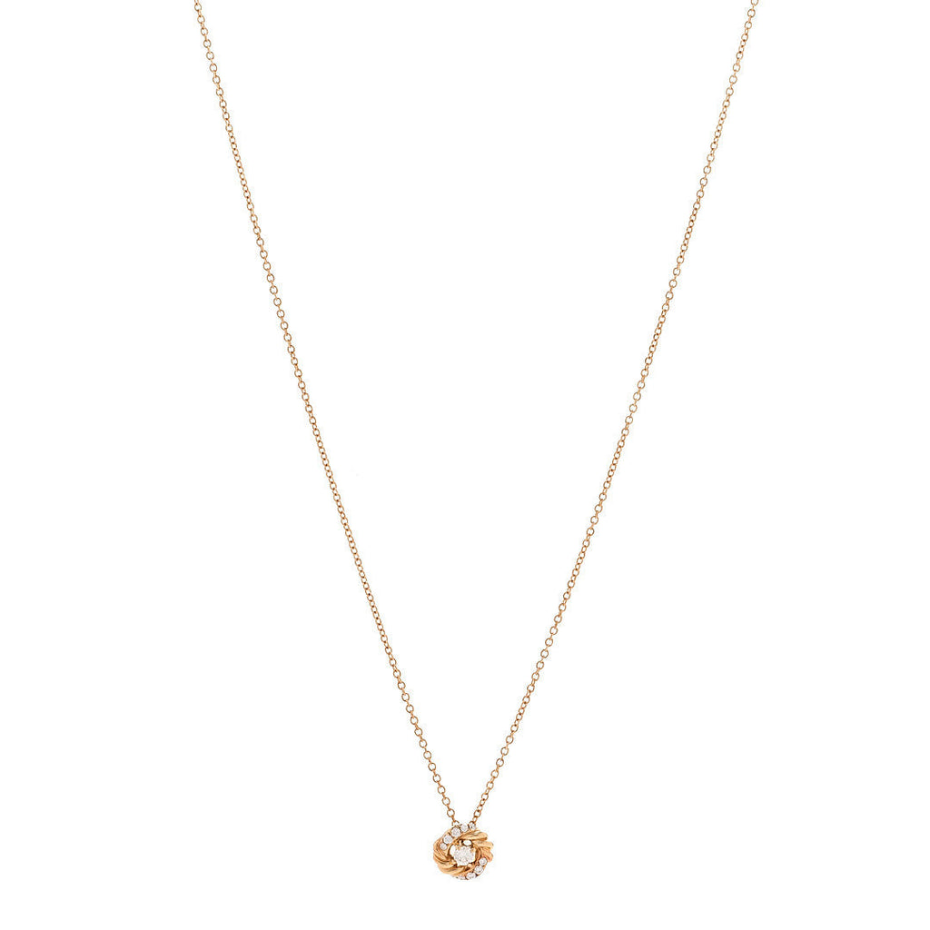 18K Yellow Gold Diamond 8mm Petite Infinity Pendant Necklace