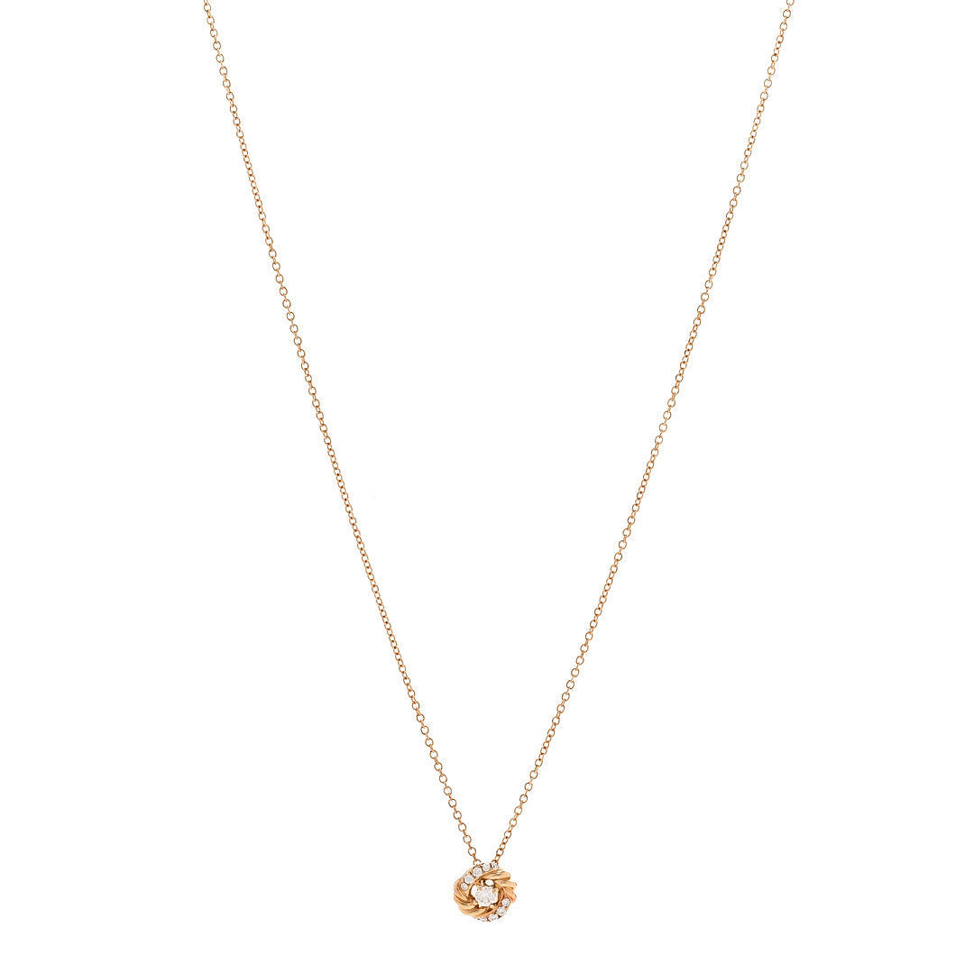 18K Yellow Gold Diamond 8mm Petite Infinity Pendant Necklace