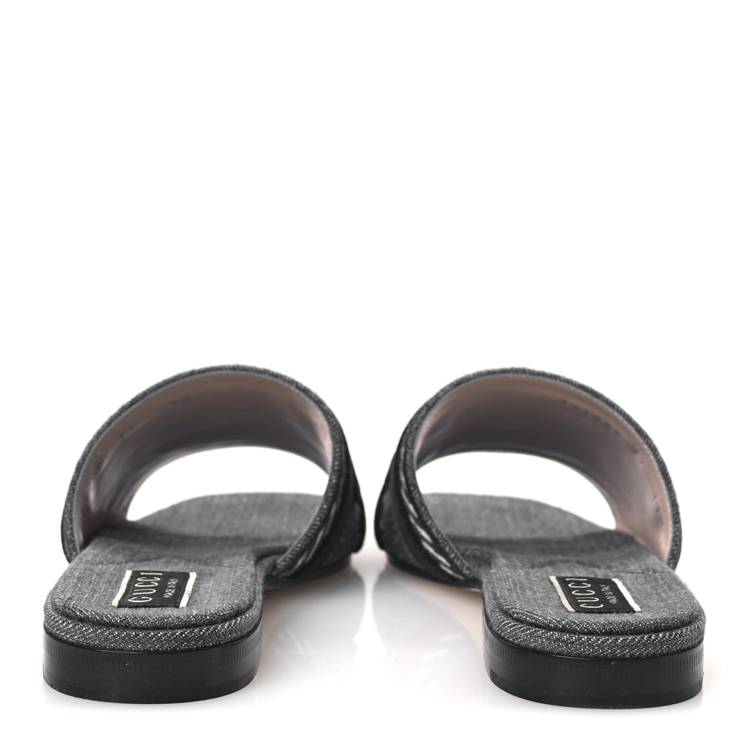 Plain Spain Denim Logo Slide Sandals 37 Light Blue