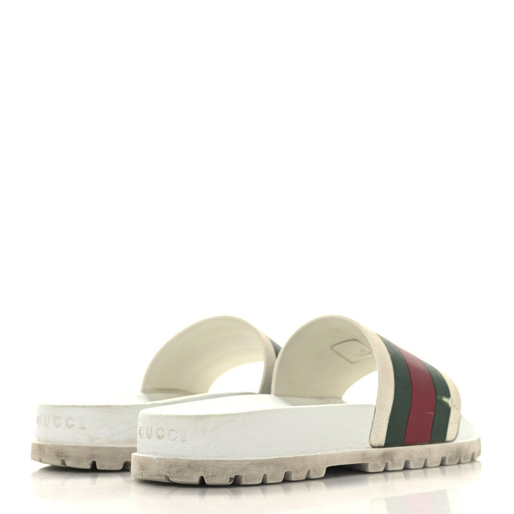 Rubber Web Mens Lug Sole Slide Sandals Great 5 White Green Red