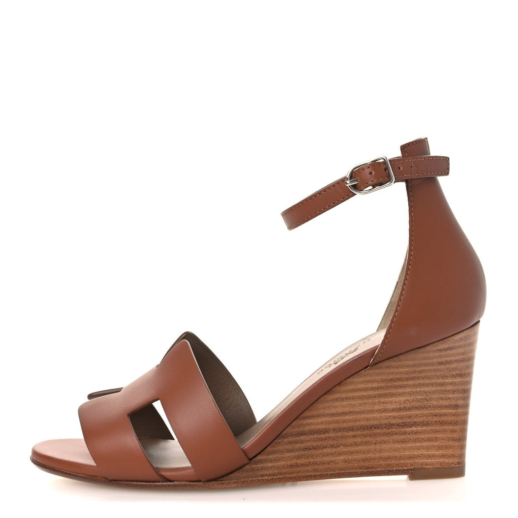 Calfskin Legend Wedge Sandals 35 Gold