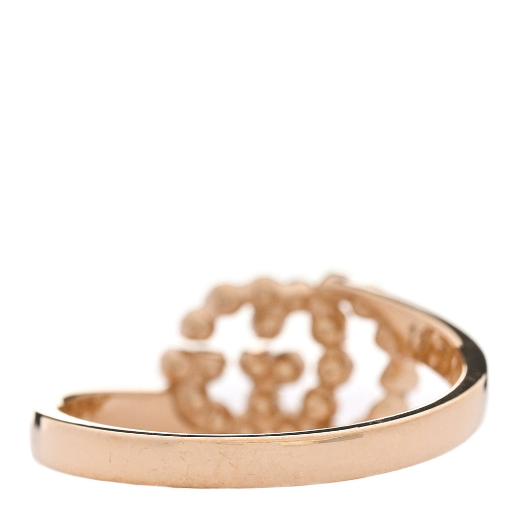 18K Yellow Gold Diamond Running Double G Ring 50 5.5