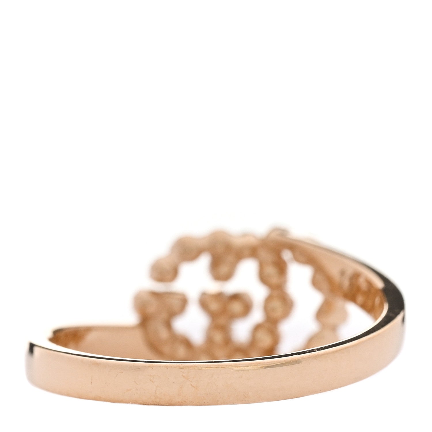 18K Yellow Gold Diamond Running Double G Ring 50 5.5