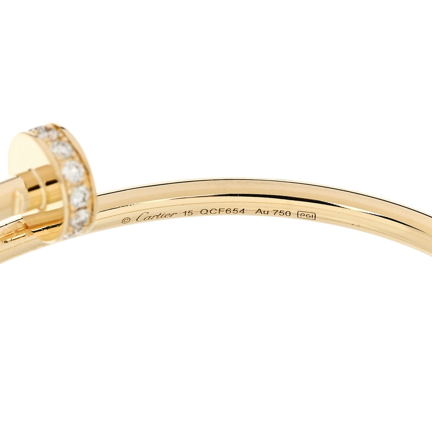 18K Yellow Gold Diamond Small Juste Un Clou Bracelet 15