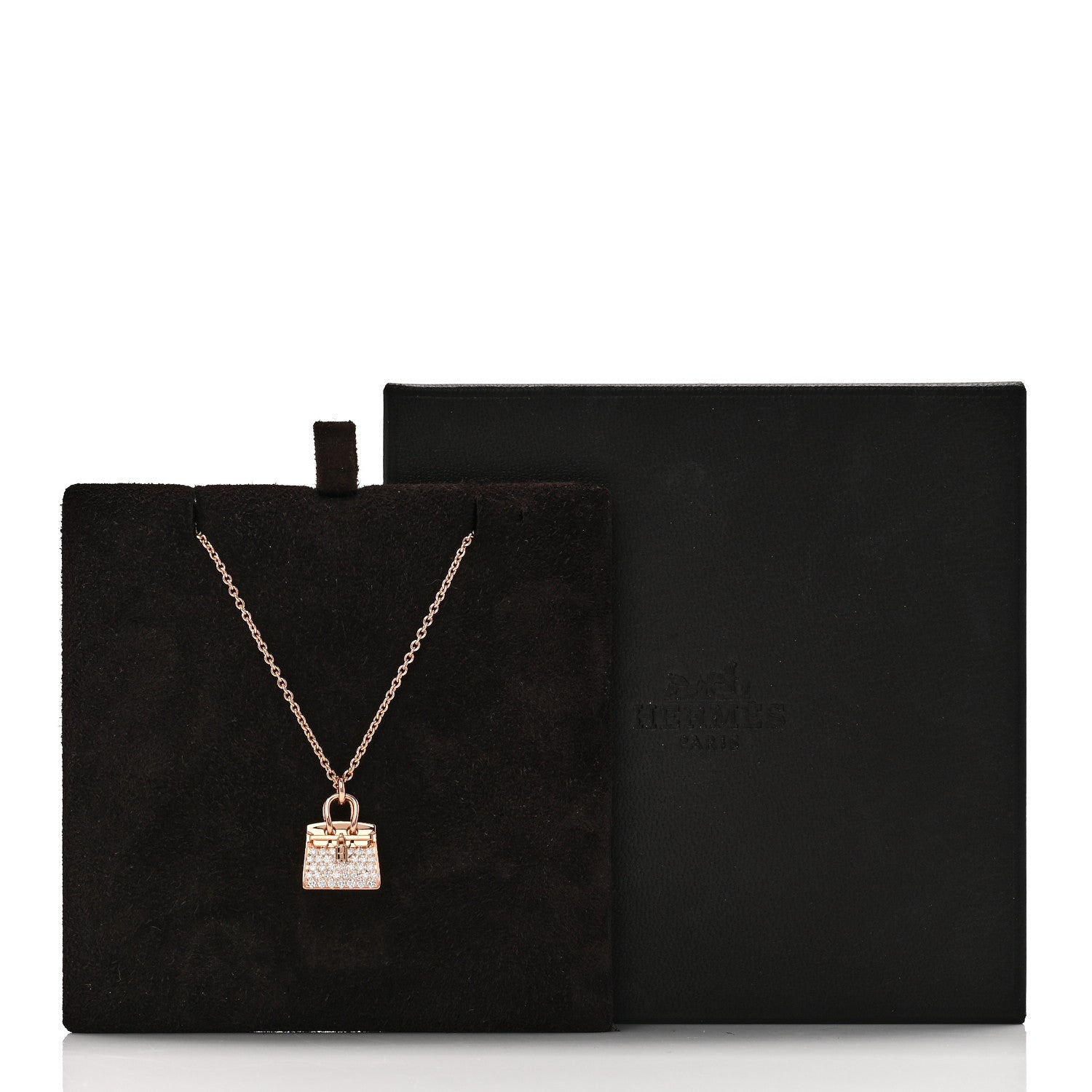 18K Rose Gold Diamond Birkin Amulettes Pendant Necklace