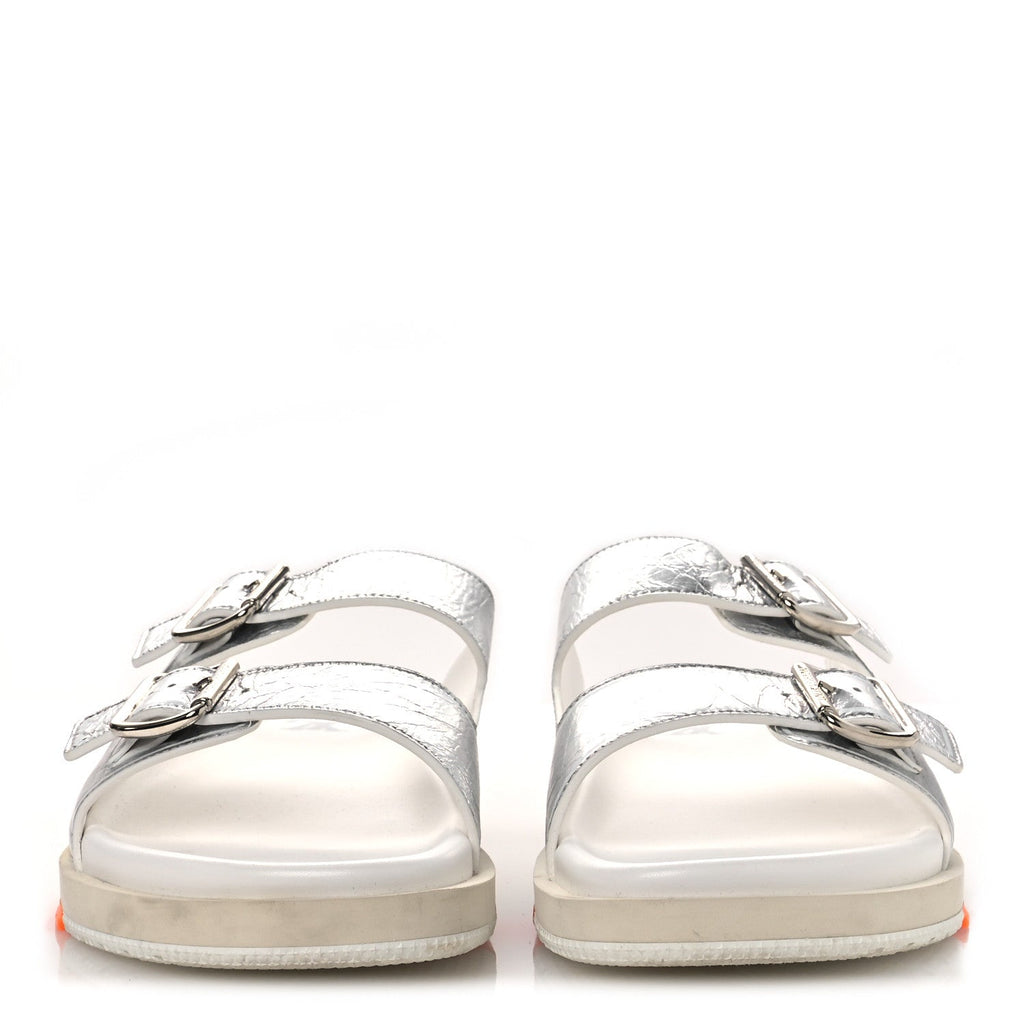 Metallic Mix Materials Mens LV Script Trainer Mules 11 Silver Multicolor