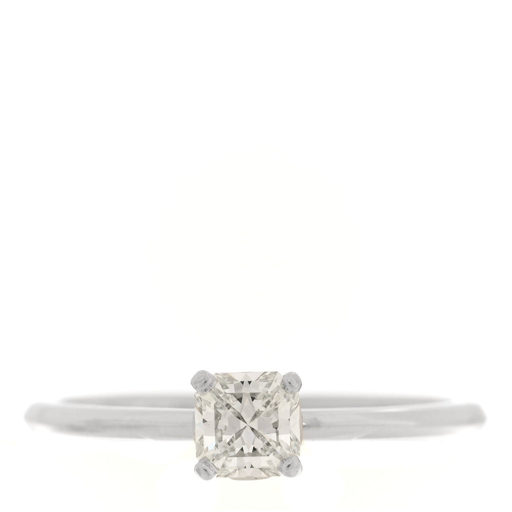 Platinum Diamond .27ct Solitaire Square Cut Engagement Ring 46 3.75