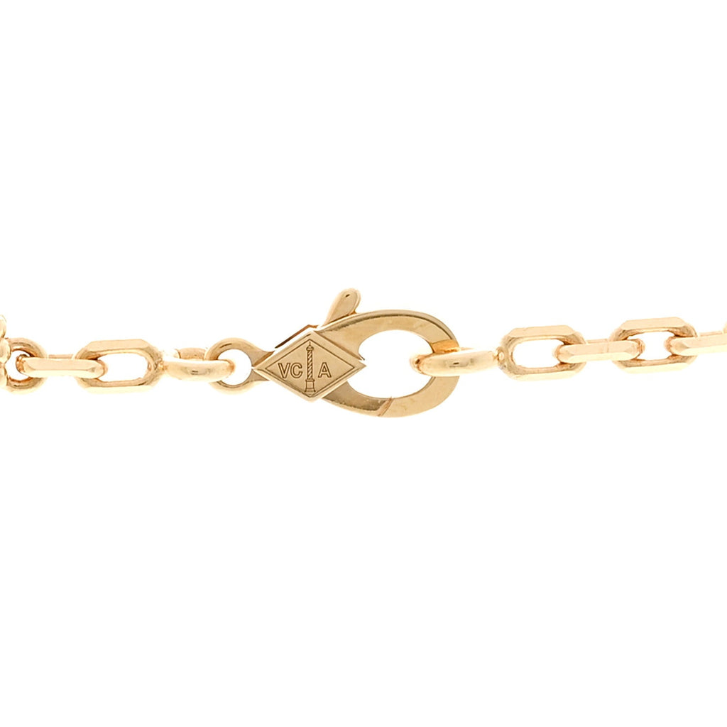 18K Yellow Gold Black Onyx 10 Motifs Vintage Alhambra Necklace