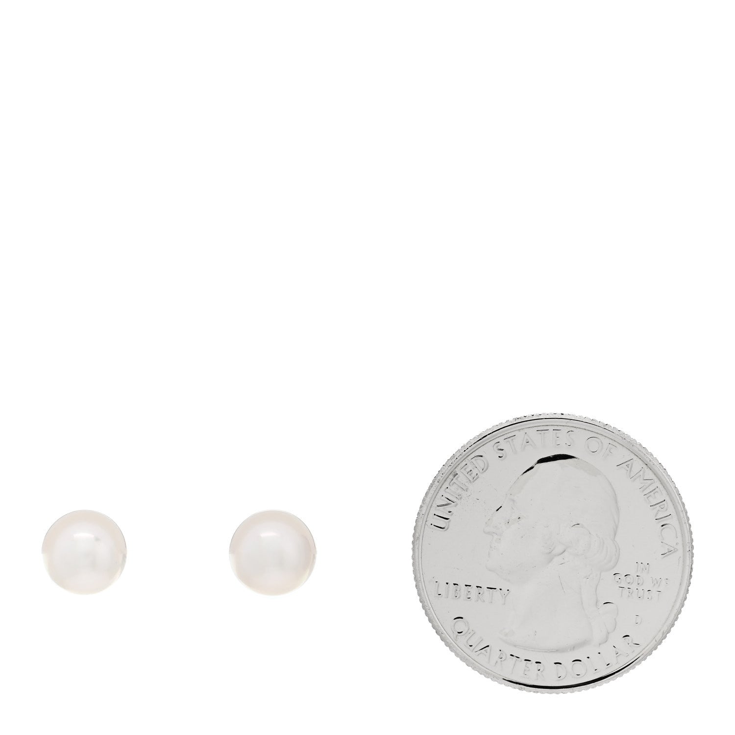 18K White Gold Akoya Cultured Pearl 7-7.5mm Earrings