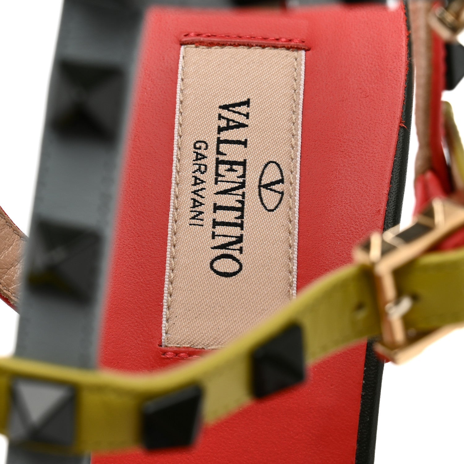 Calfskin Rockstud 90mm City Sandals 39 Coral Sky Army
