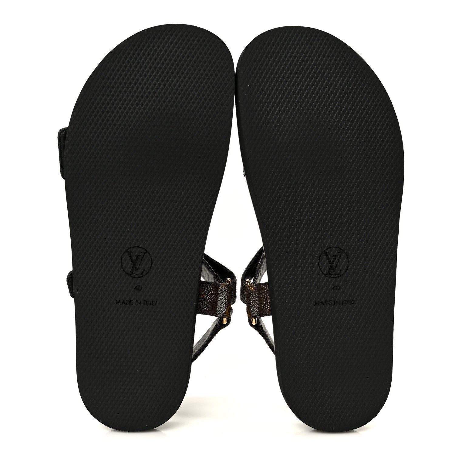 Monogram LV Sunset Comfort Flat Sandals 40 Cacao Brown