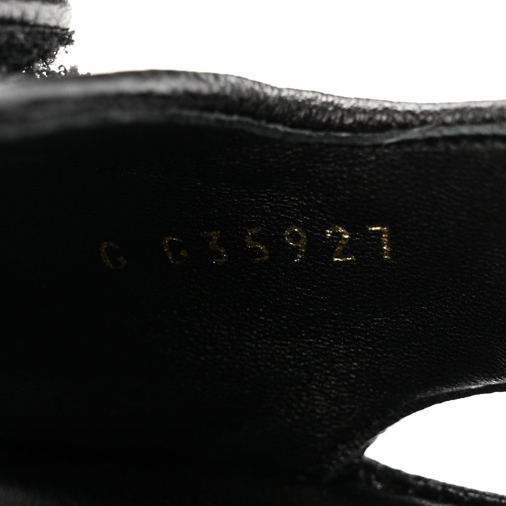 Grained Calfskin Velcro Dad Sandals 38.5 Black