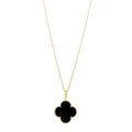 18K Yellow Gold Black Onyx Magic Alhambra Pendant Necklace