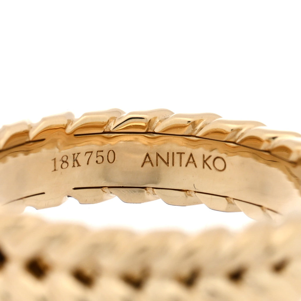 18K Yellow Gold Braided Band Ring 50 5.5