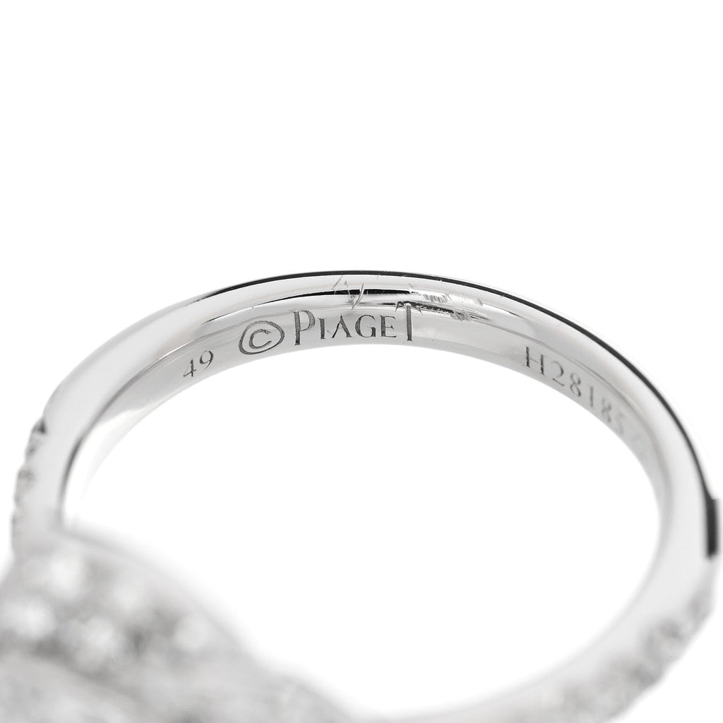 18K White Gold Diamond Rose Ring 49 4.75