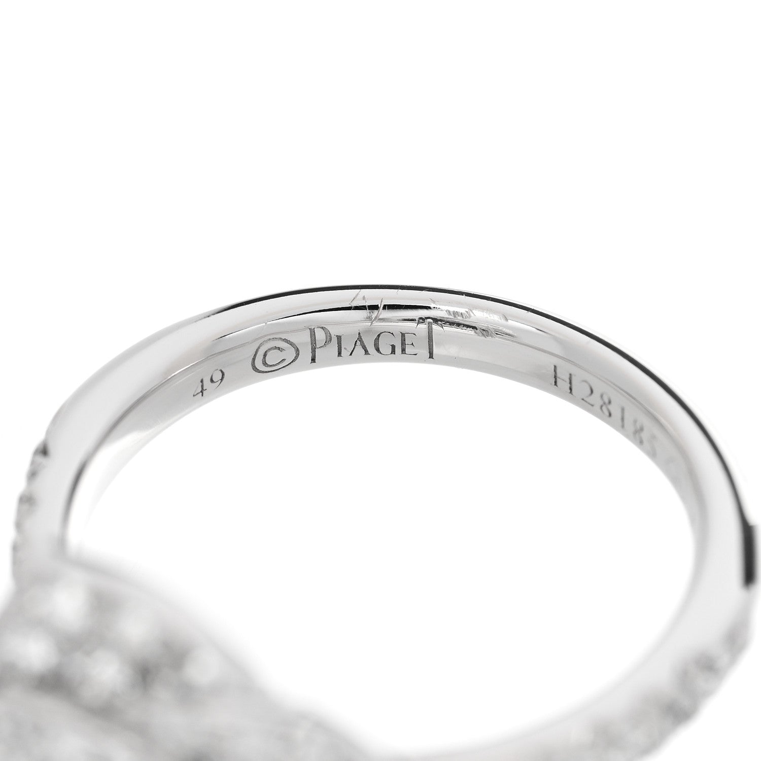 18K White Gold Diamond Rose Ring 49 4.75