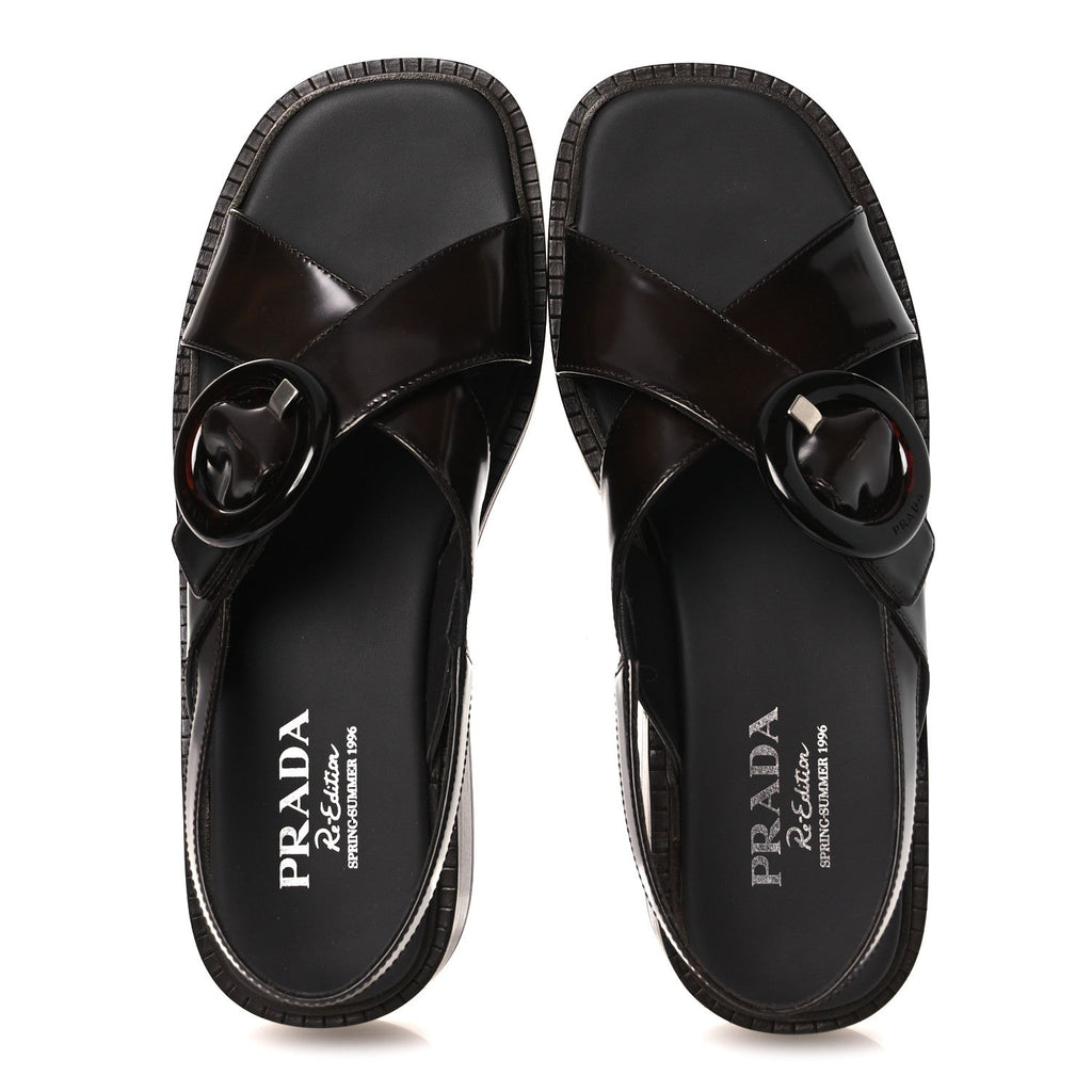 Spazzolato Fume Re-Edition 1996 Buckle Sandals 41 Bruciato