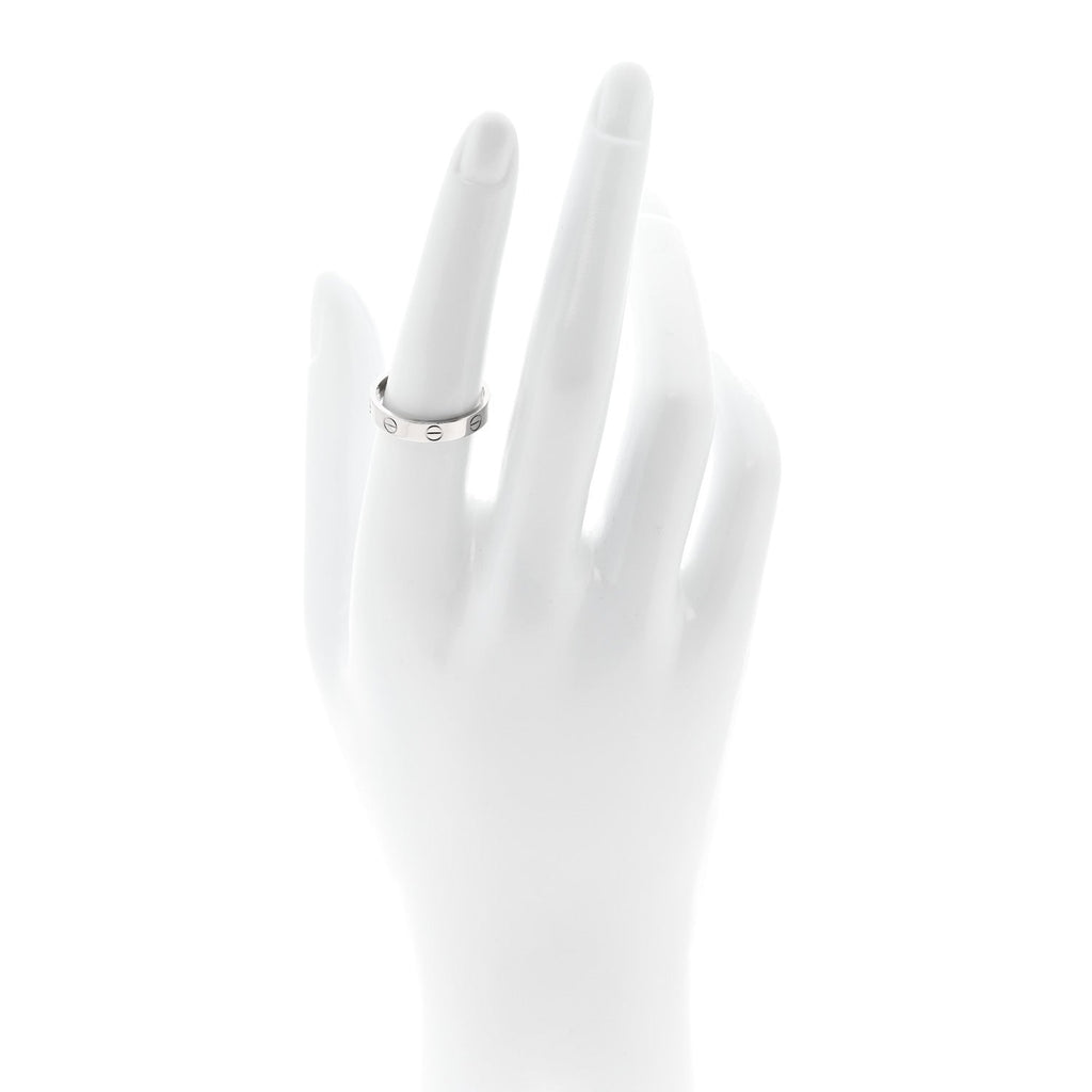 18K White Gold 3.5mm LOVE Wedding Band Ring 54 7