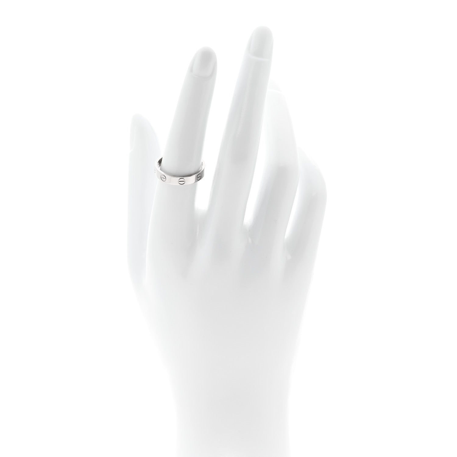 18K White Gold 3.5mm LOVE Wedding Band Ring 54 7