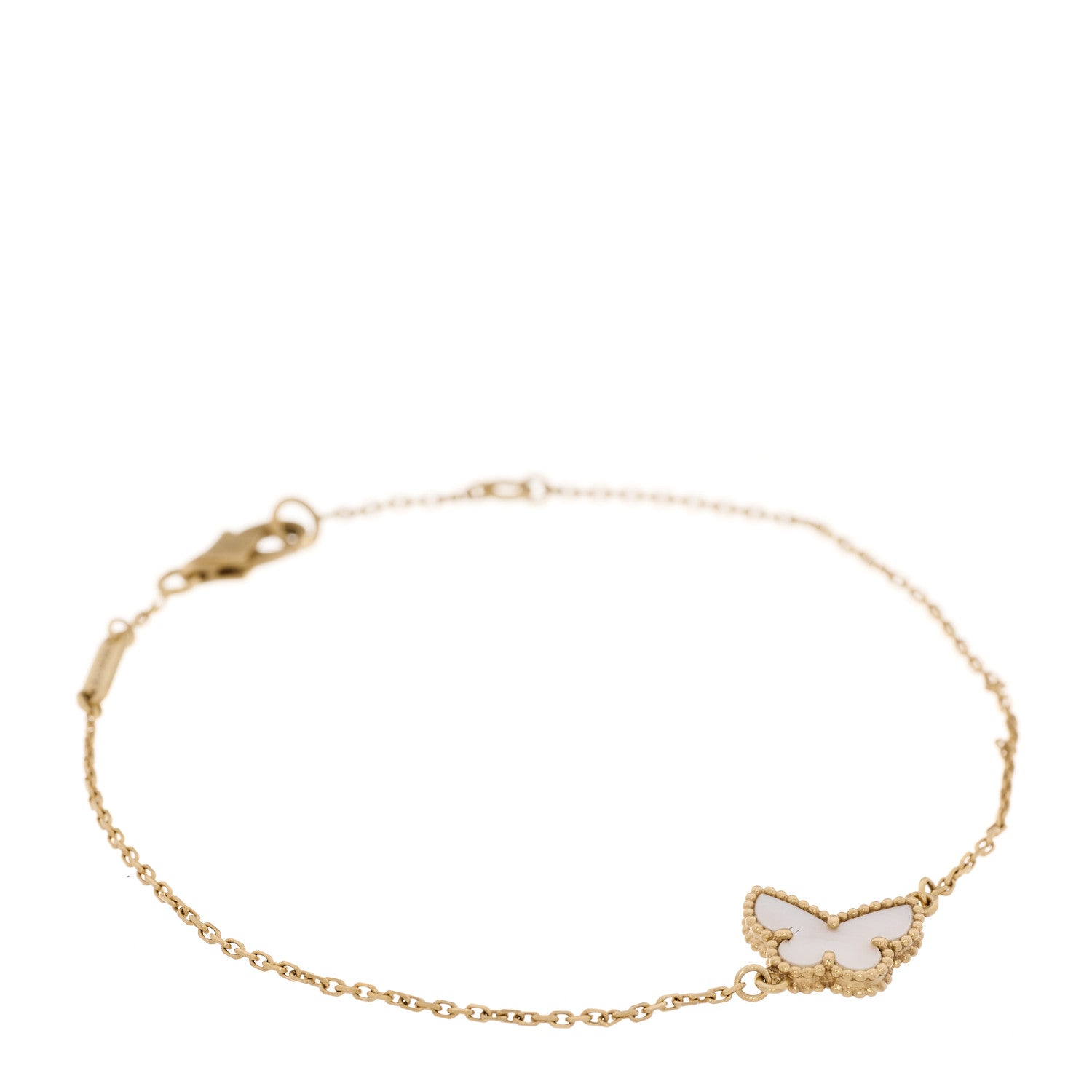 18K Yellow Gold Mother of Pearl Sweet Alhambra Butterfly Bracelet