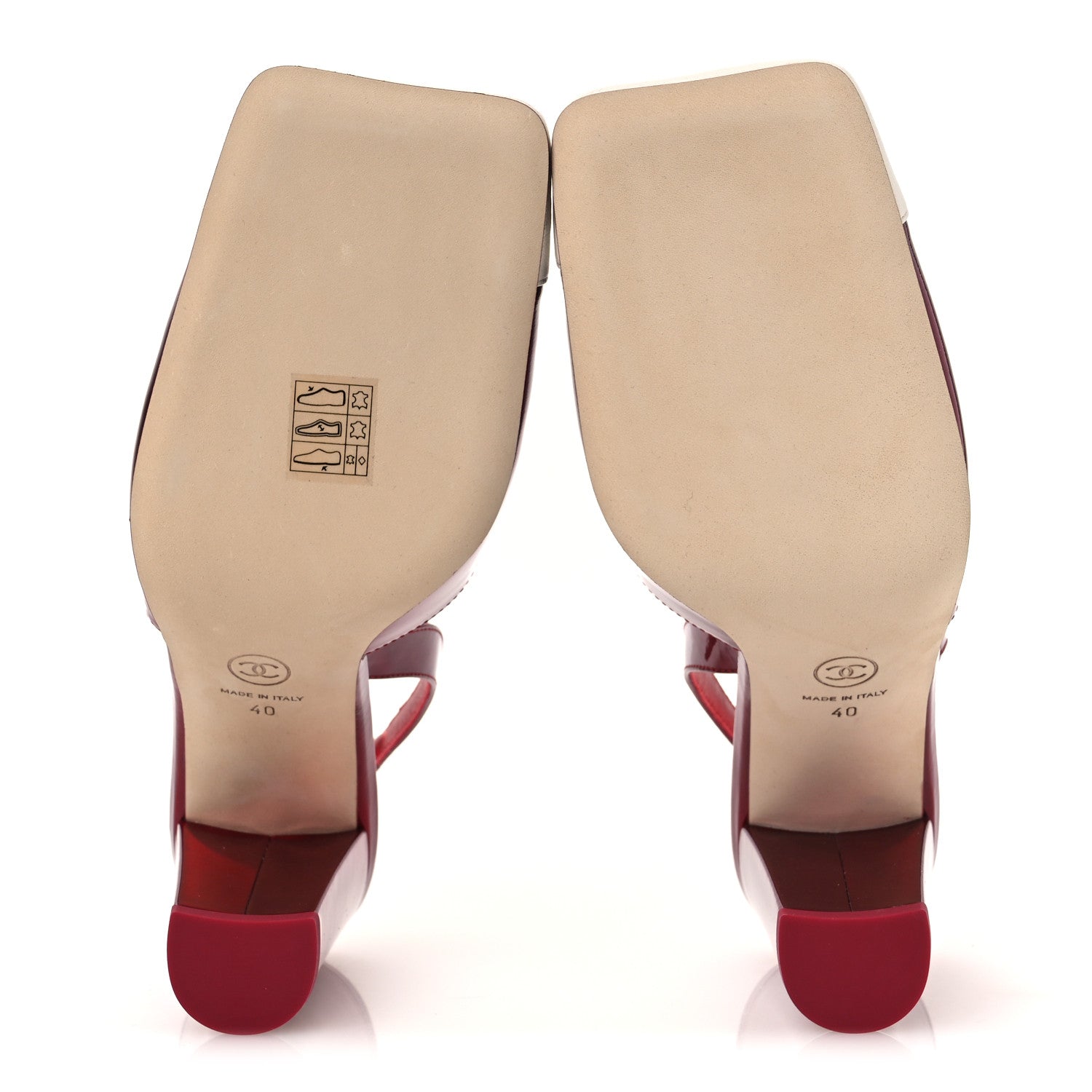 Laminated Calfskin Lambskin Cap Toe CC Slingback Pumps 40 Red Ivory