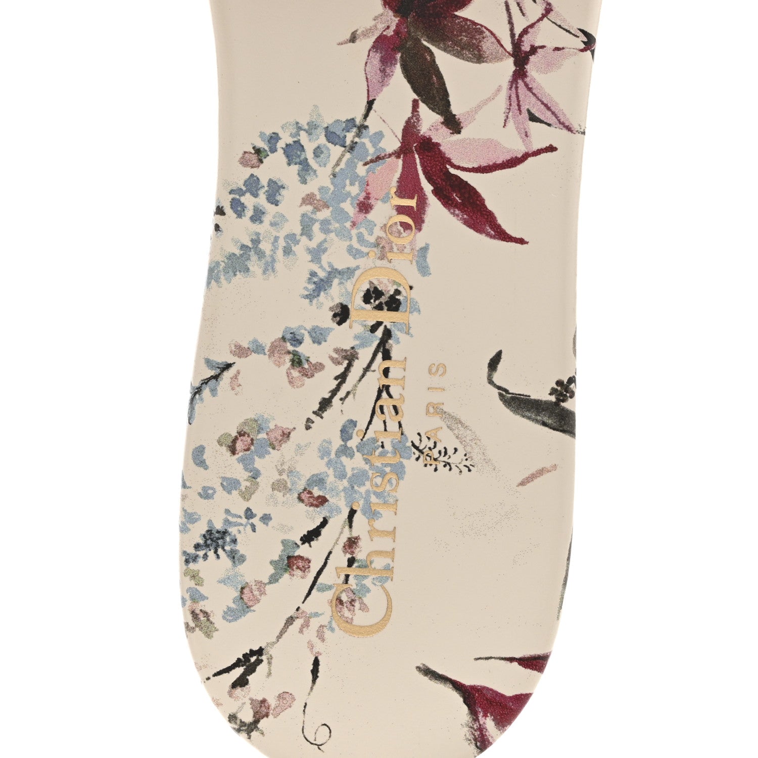 Canvas Millefiori Embroidered Dway Flat Slide Sandals 37 Nude White