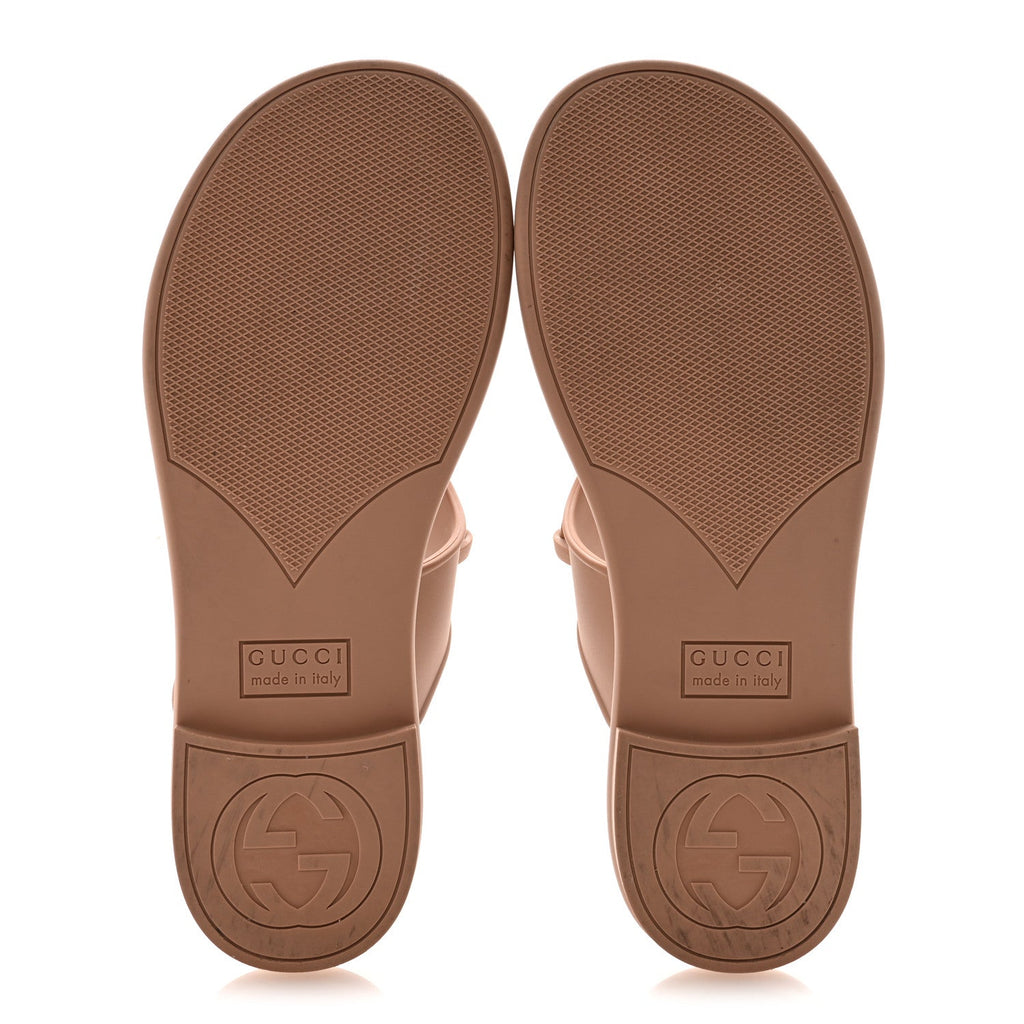 Rubber Womens Horsebit Thong Sandals 36 Vintage Camel