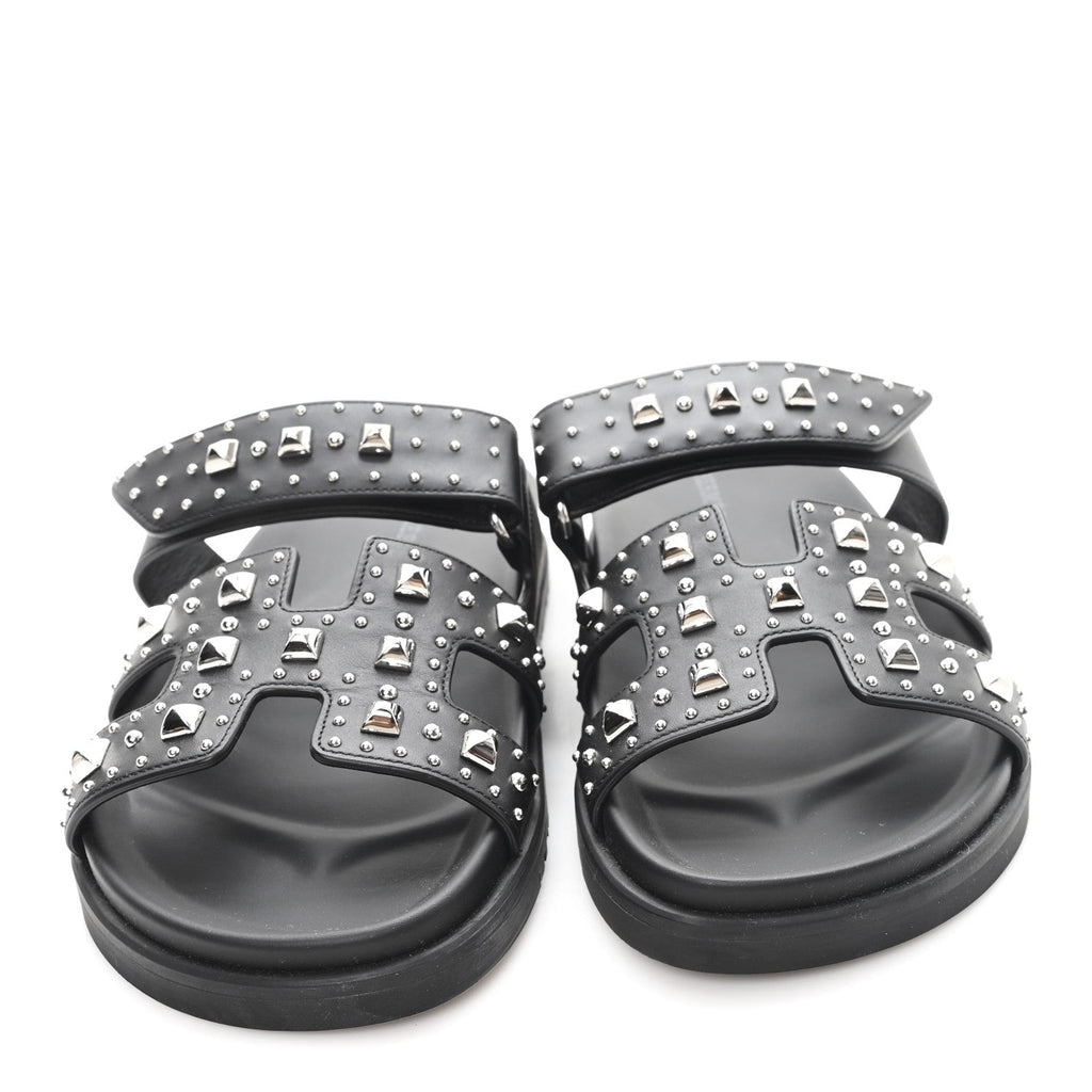 Calfskin Medor Studded Womens Chypre Sandals 37 Black
