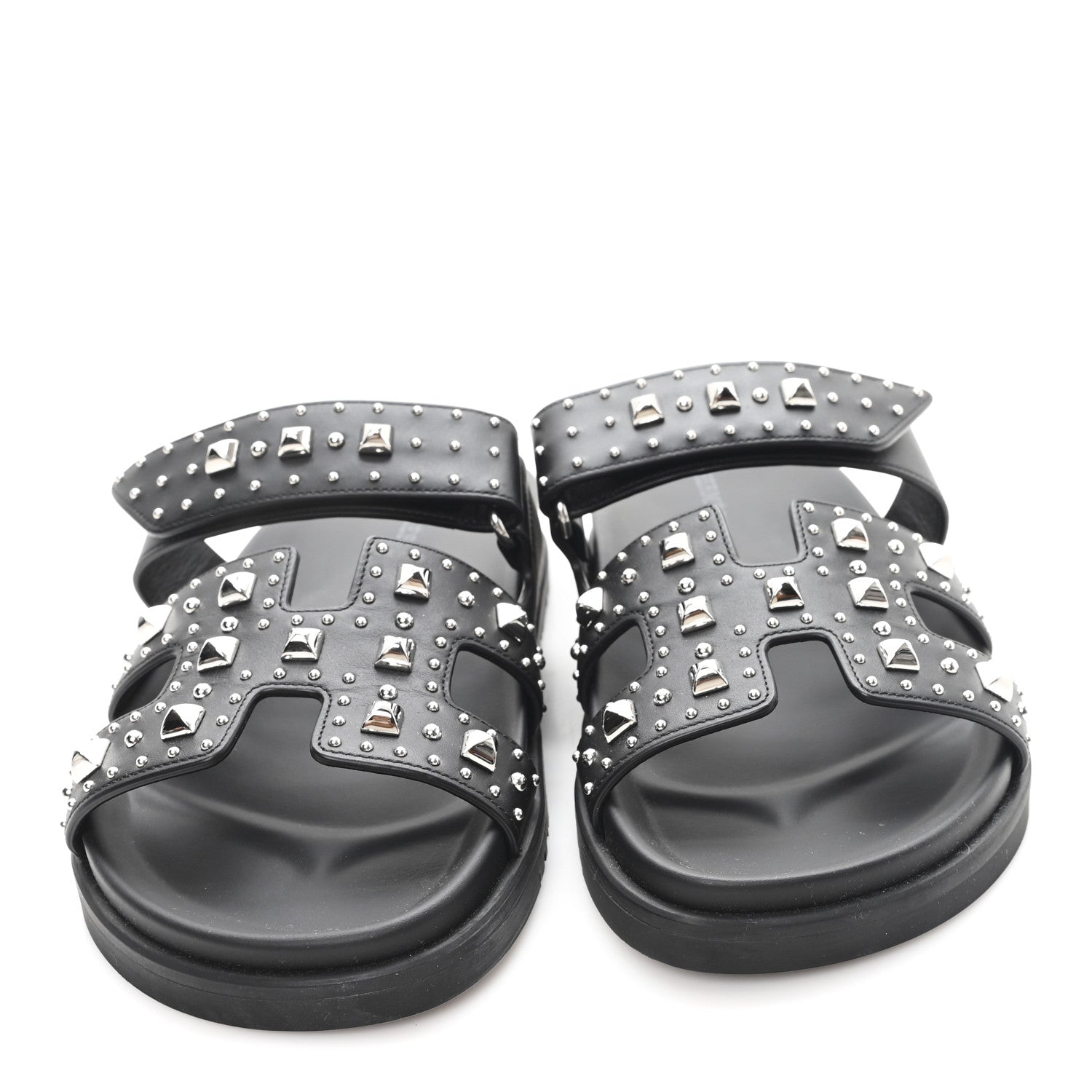 Calfskin Medor Studded Womens Chypre Sandals 37 Black