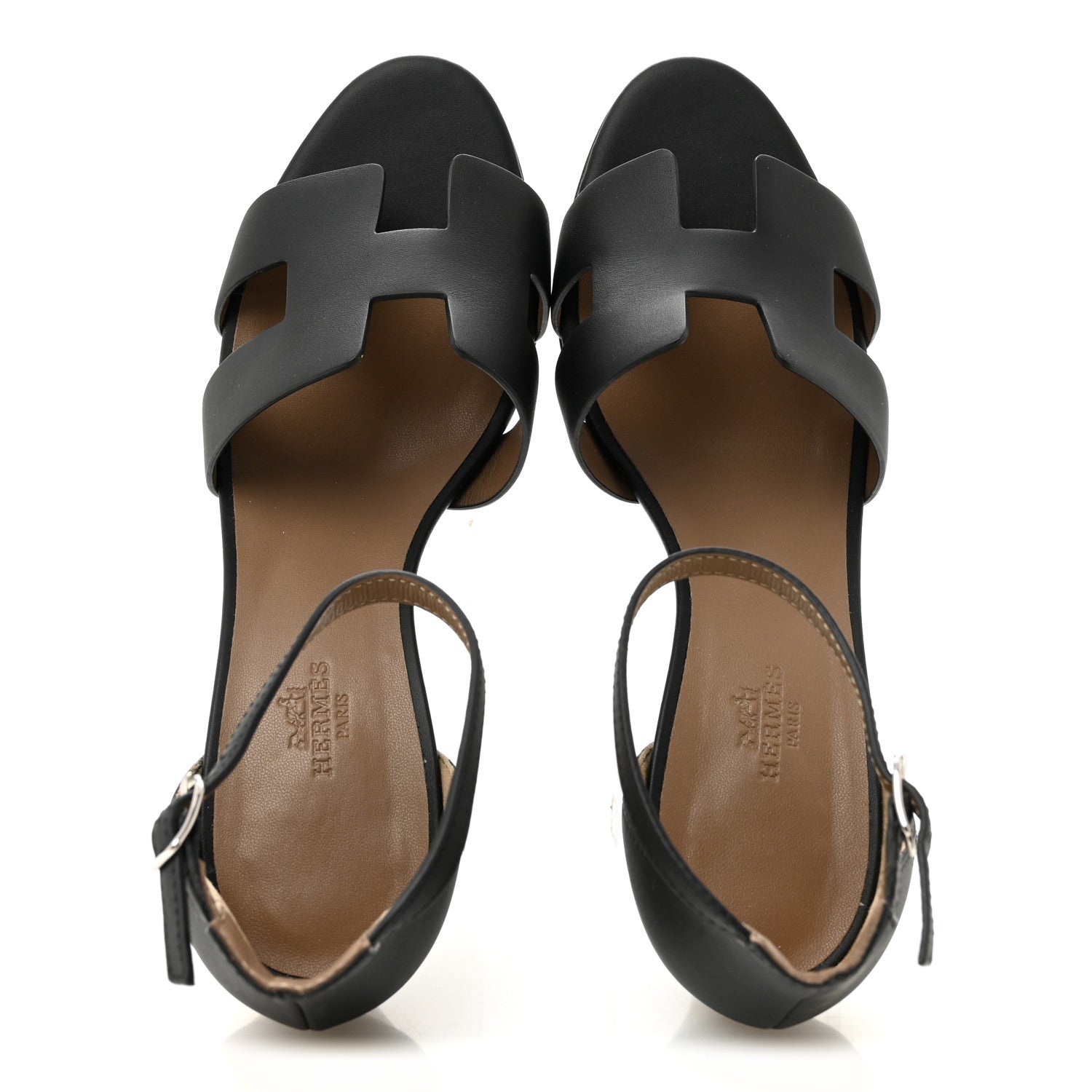 Calfskin Legend Wedge Sandals 38.5 Black