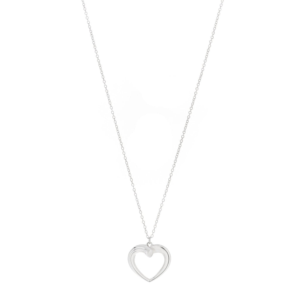 Sterling Silver Twist Heart Pendant Necklace