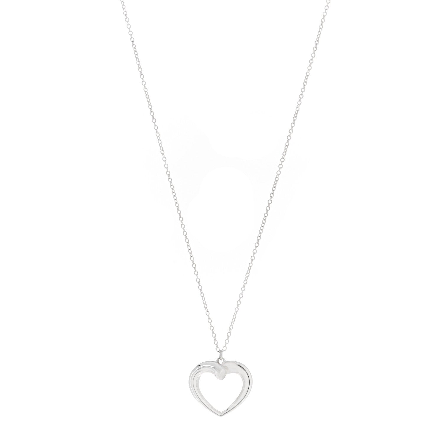 Sterling Silver Twist Heart Pendant Necklace