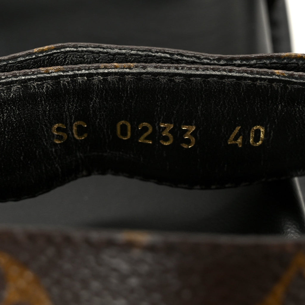 Monogram LV Sunset Comfort Flat Sandals 40 Cacao Brown