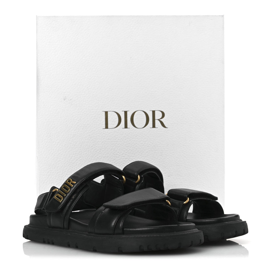 Lambskin Dioract 10mm Sandals 39 Black