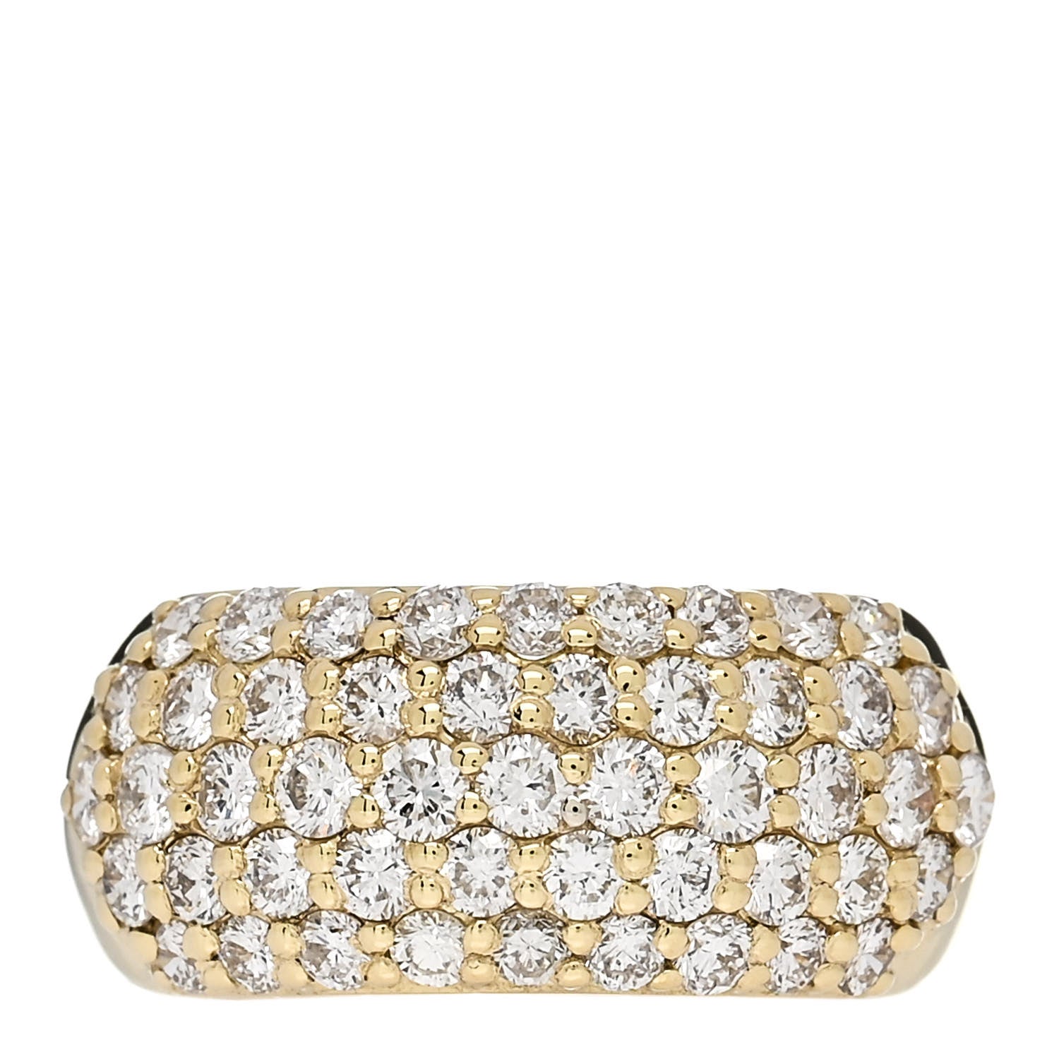 18K Yellow Gold Diamond 1.68ctw Five Row Ring 53 6.5