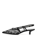 Tela Retino Kid Scamosciato Crystal GG Monogram Square G 35mm Slingback Pumps 38.5 Black