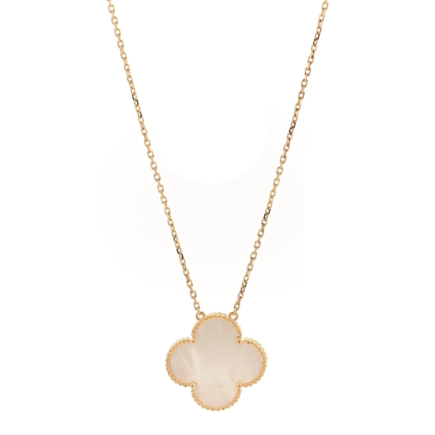 18K Yellow Gold Mother of Pearl Magic Alhambra Pendant Necklace