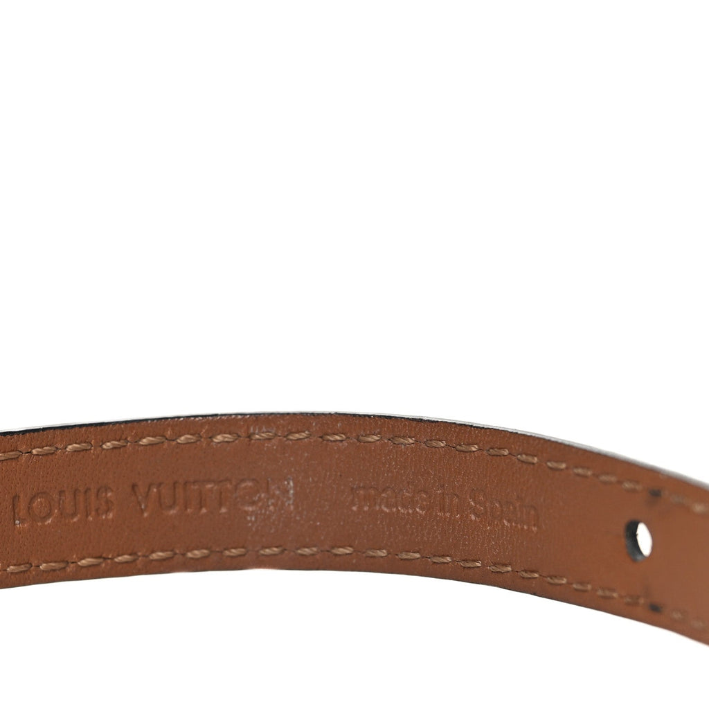 Calfskin LV Iconic Bracelet 17 Black