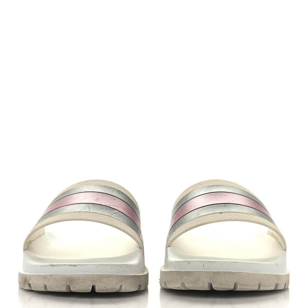 Rubber Web Mens Lug Sole Slide Sandals Great 5 White Green Red
