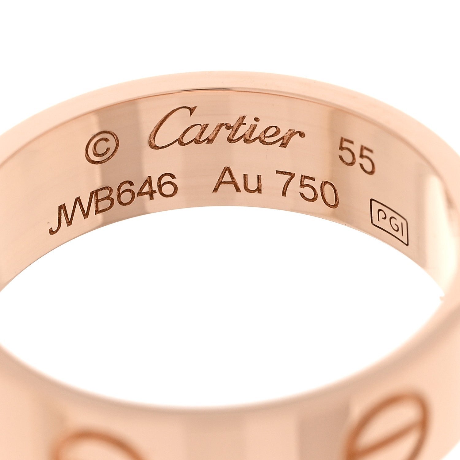 18K Pink Gold 5.5mm LOVE Ring 55 7.25