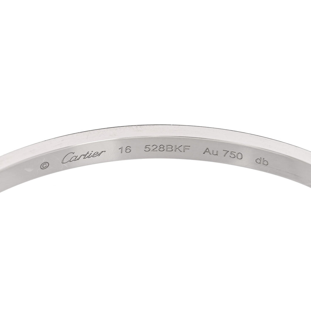 18K White Gold Small LOVE Bracelet 16