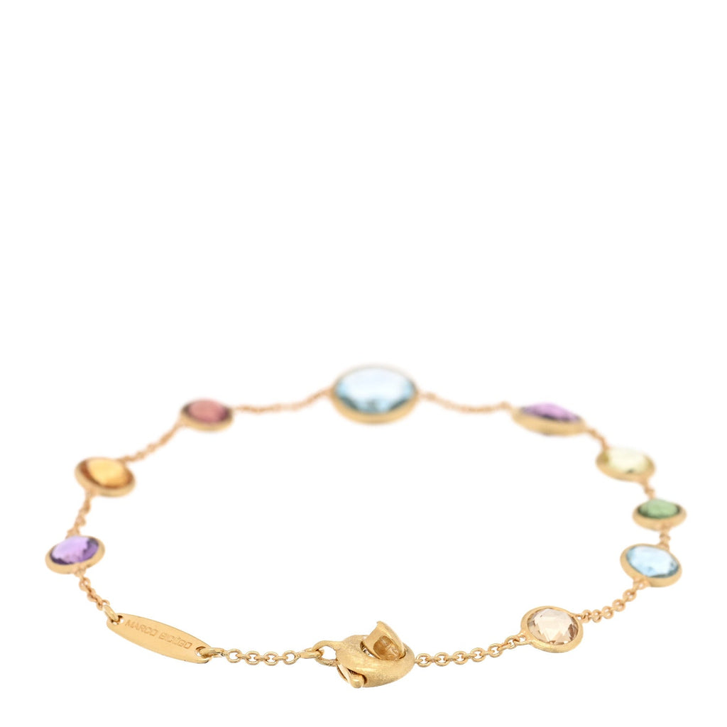 18K Yellow Gold Multi Gemstone Jaipur Color Bracelet
