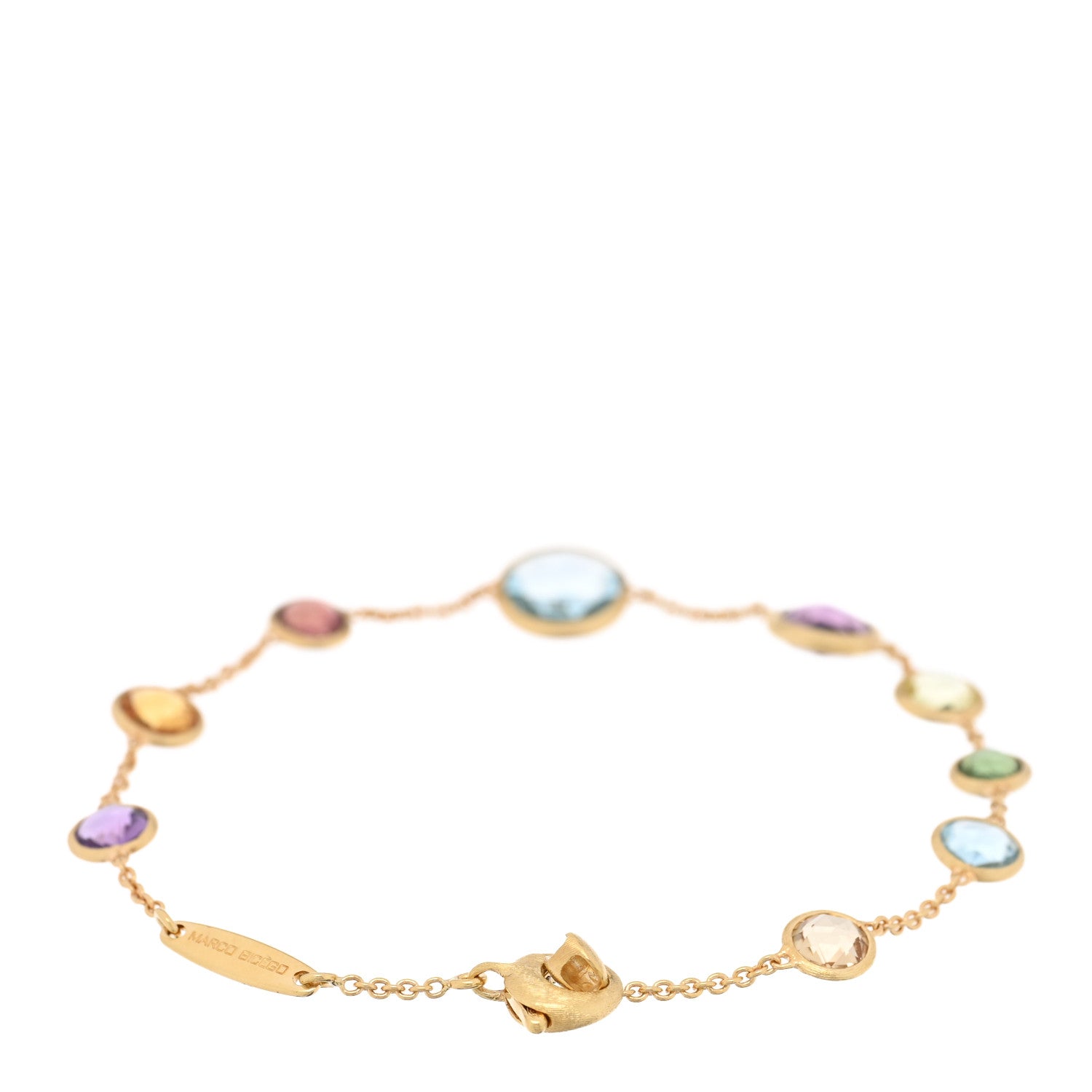 18K Yellow Gold Multi Gemstone Jaipur Color Bracelet