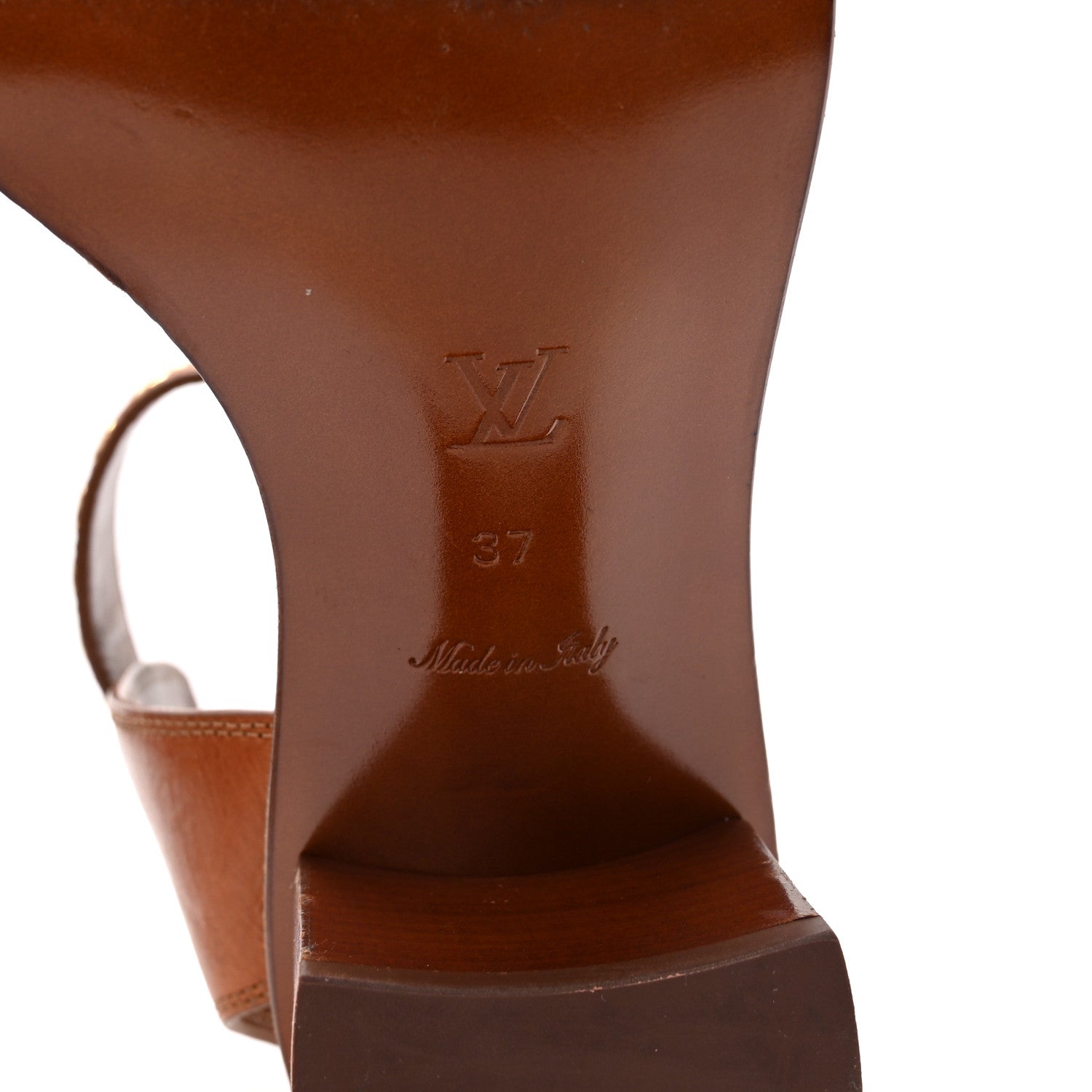 Calfskin Monogram Passenger Sandals 37 Cognac