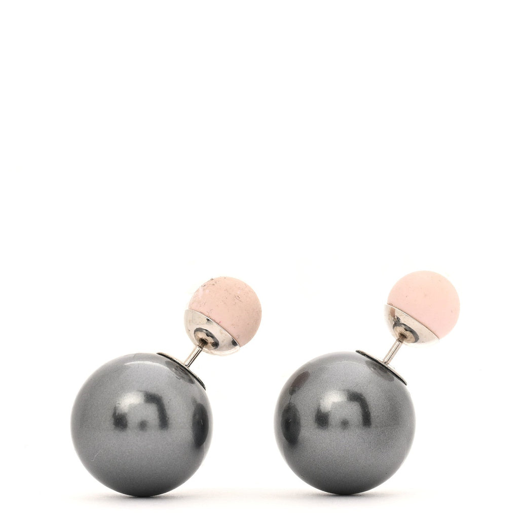Pearl Mise En Dior Tribal Earrings Pink Grey