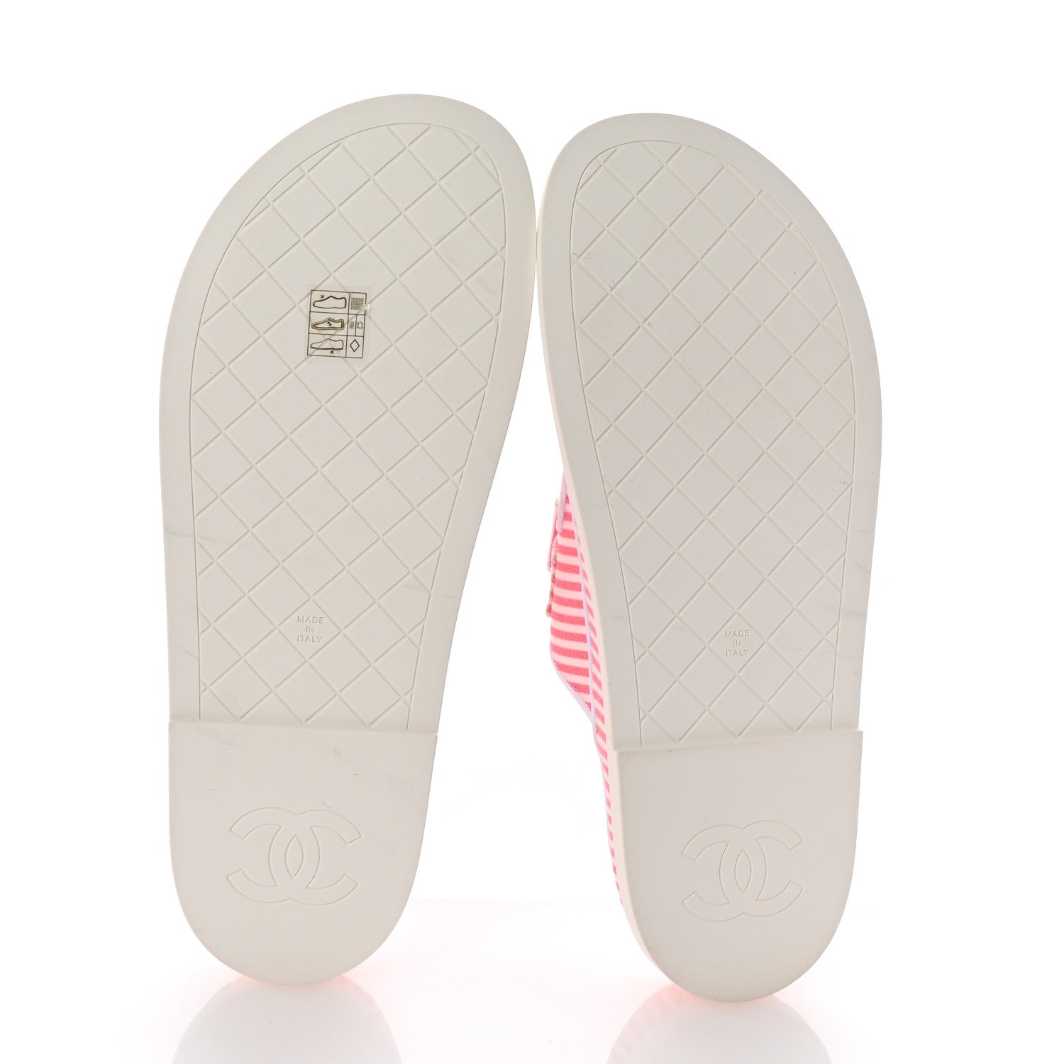 Printed Cotton Velcro Dad Flat Mules 41 White Pink