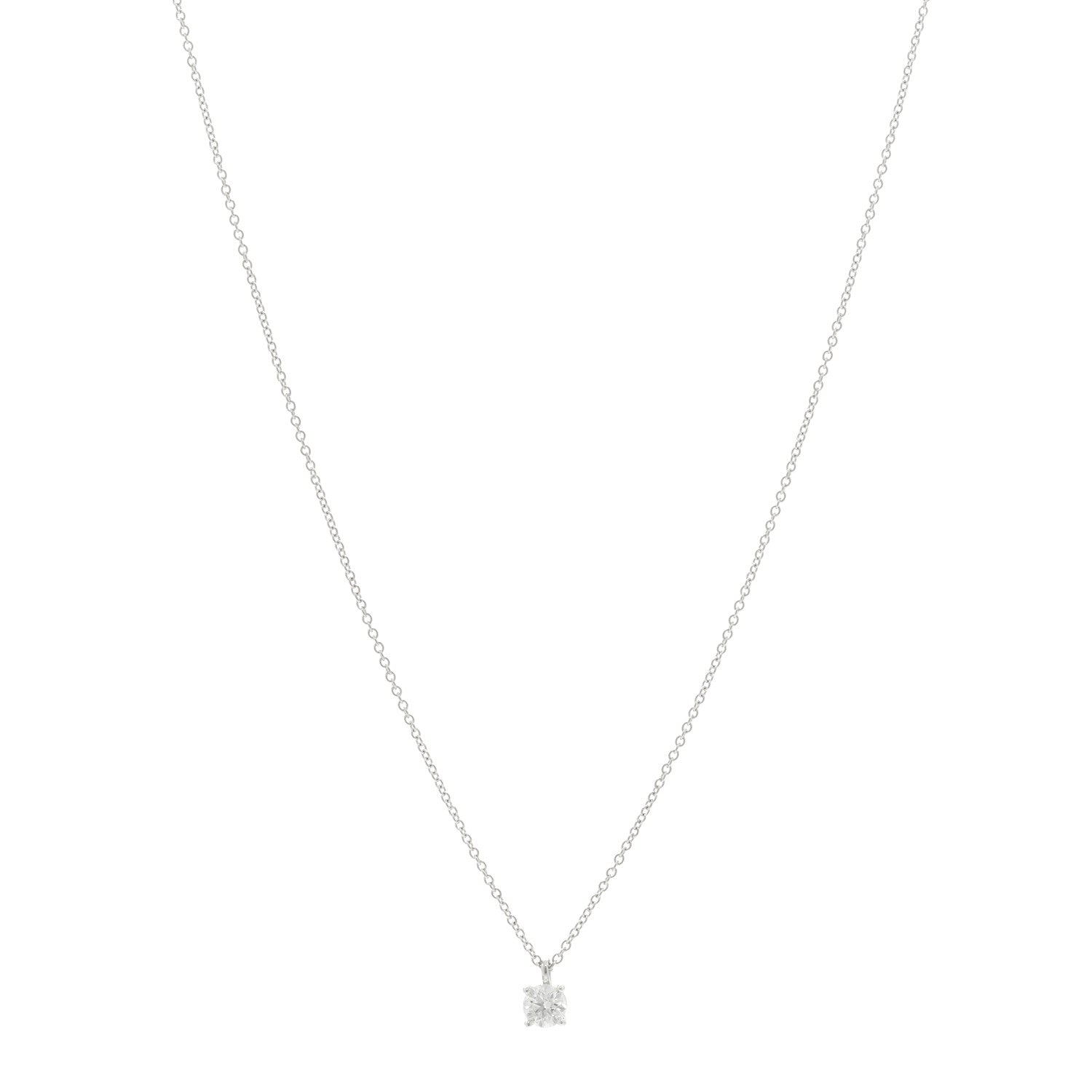 Platinum Diamond .35ct Solitaire Pendant Necklace