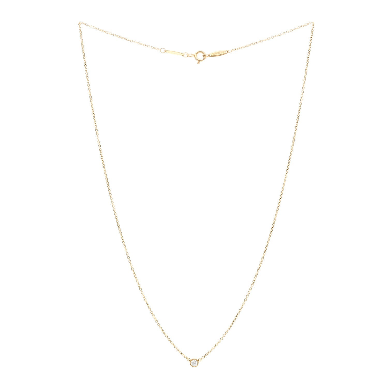 18K Yellow Gold Diamond .10ct Elsa Peretti Diamonds by the Yard Pendant Necklace