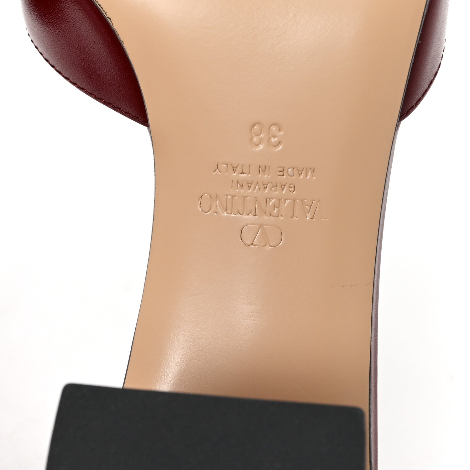 Calfskin VLogo 45mm Slide Sandals 38 Brick