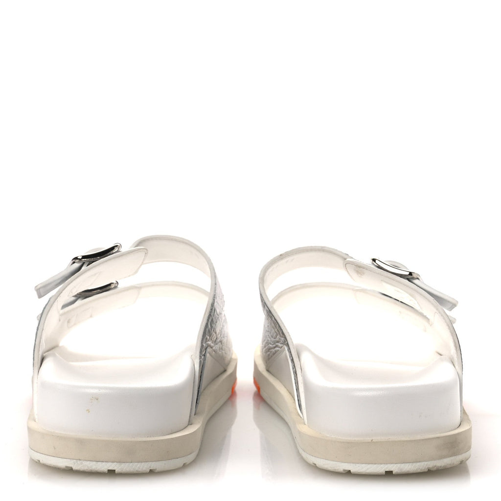 Metallic Mix Materials Mens LV Script Trainer Mules 11 Silver Multicolor